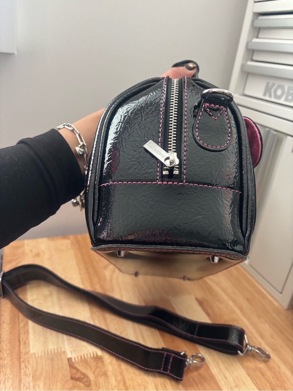Dr. Martens Black Satchel with Pink Stitching - Picture 4 of 8